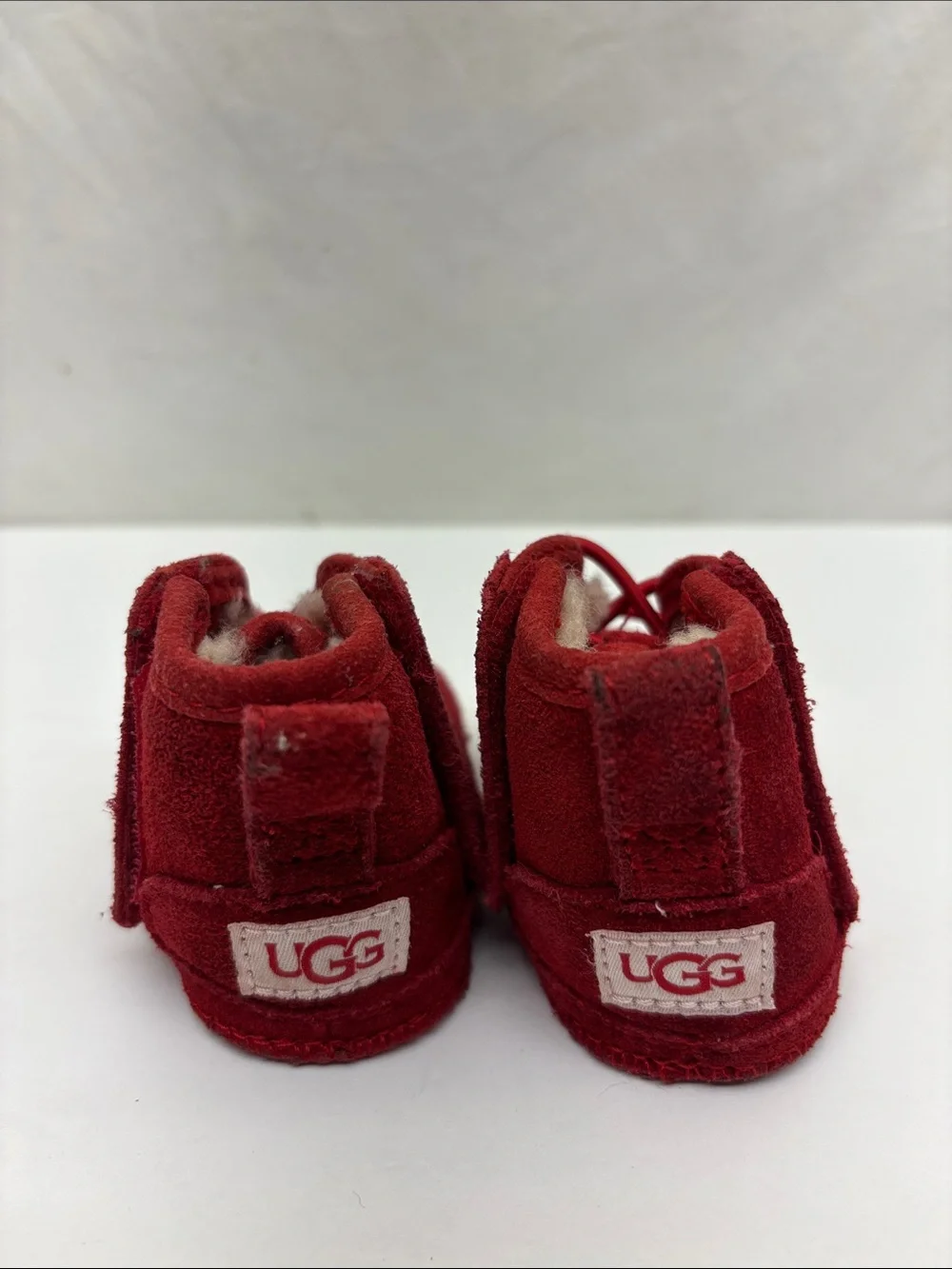 UGG Kids Red Suede Lace-Up Boots, SZ 01 for baby’s, box 73